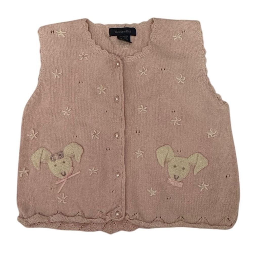 Eagles Eye Pink Bunny Sweater Vest size 3-5